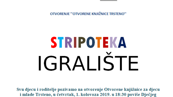 Otvorenje Stripoteke u Trstenom