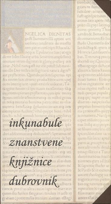 Katalog inkunabula Znanstvene knjižnice Dubrovnik