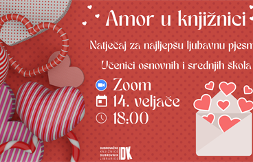 AMOR U KNJIŽNICI: Natječaj za najljepšu ljubavnu pjesmu učenika osnovnih i srednjih škola