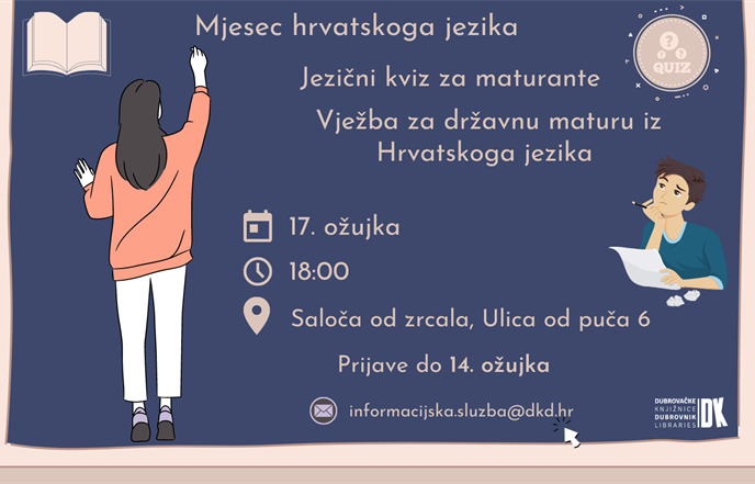 Jezični kviz za maturante povodom kraja obilježavanja Mjeseca hrvatskoga jezika