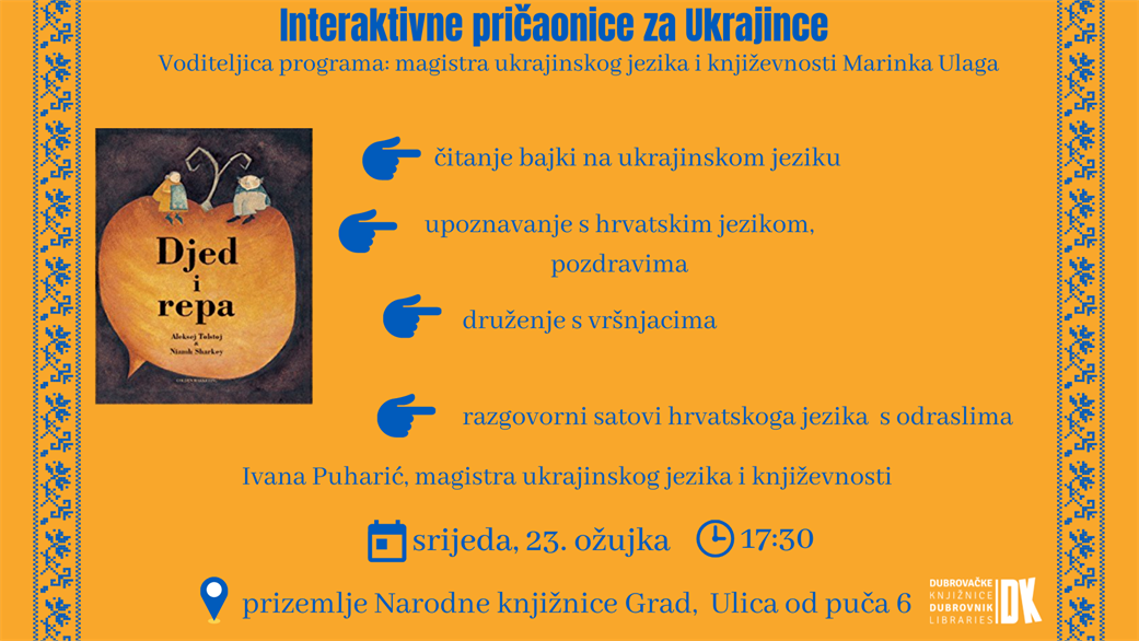 Kreću interaktivne pričaonice za Ukrajince