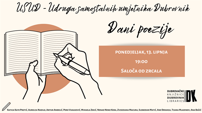 USUD - Dani poezije u Dubrovačkim knjižnicama