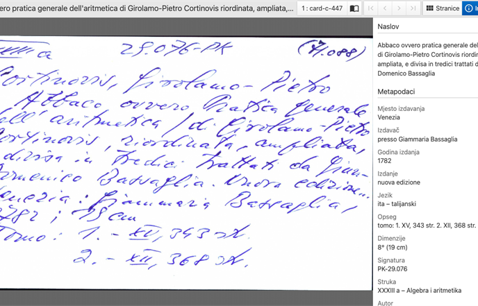 Abecedni katalog zbirki  „Antiqua“ i „Pozza-Katić“ dostupan na digitalnoj platformi ZDUR Dubrovačkih knjižnica