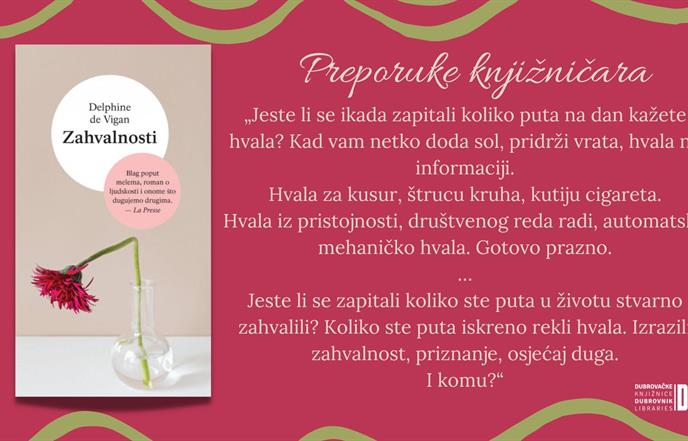 PREPORUKE KNJIŽNIČARA: Delphine de Vigan: "Zahvalnosti"