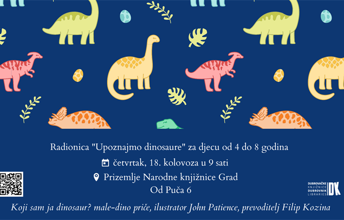 Radionica "Upoznajmo dinosaure" za djecu od 4 do 8 godina