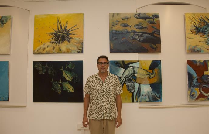 Otvorena izložba "Pogled iz dubine" Valtera Kožula u prizemlju Narodne knjižnice Grad