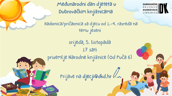 Međunarodni dan djeteta u knjižnici: pričaonica/radionica za djecu od 1.-4. razreda