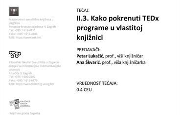 Tečaj za knjižničare: Kako pokrenuti TEDx programe u vlastitoj knjižnici