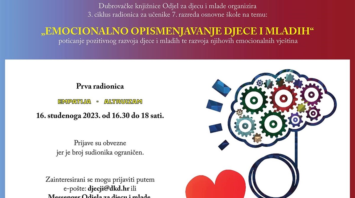 RADIONICA ZA SEDMAŠE Emocionalno opismenjavanje djece i mladih