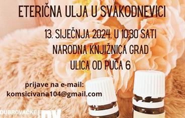 Radionica „Eterična ulja u svakodnevici“ s Ivanom Komšić