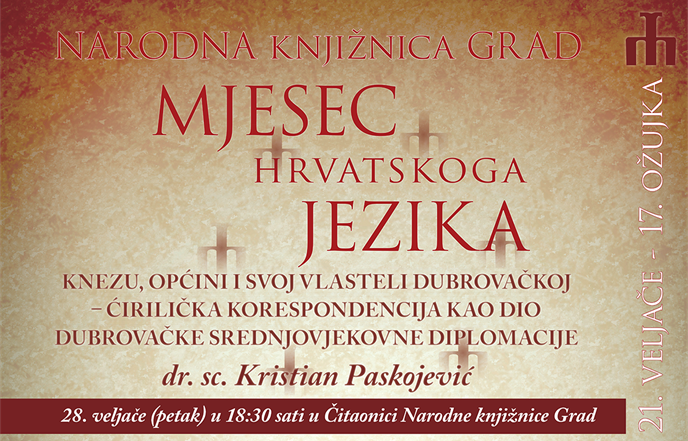 Predavanje dr. sc. Kristiana Paskojevića o ćirilici u dubrovačkoj diplomaciji