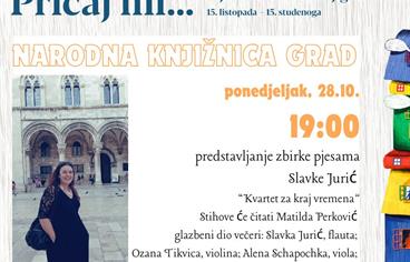 Slavka Jurić predstavlja novu zbirku pjesama „Kvartet za kraj vremena"