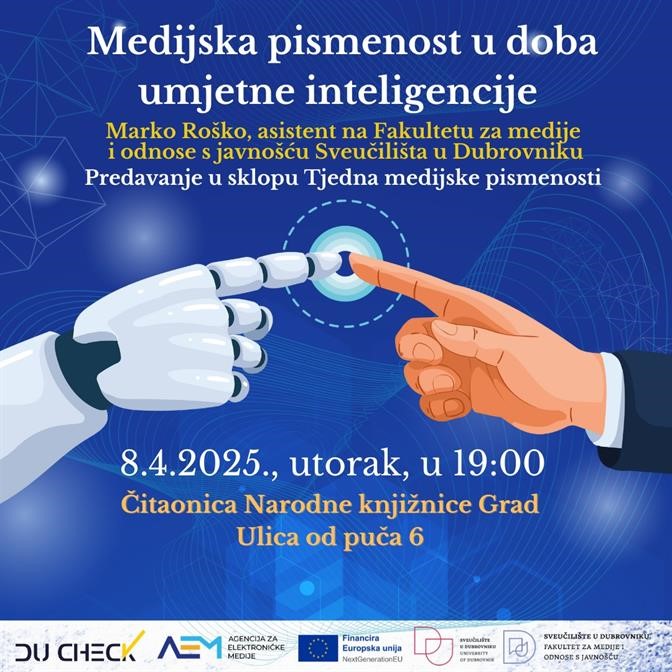 [Tjedan medijske pismenosti] Predavanje Marka Roška o umjetnoj inteligenciji