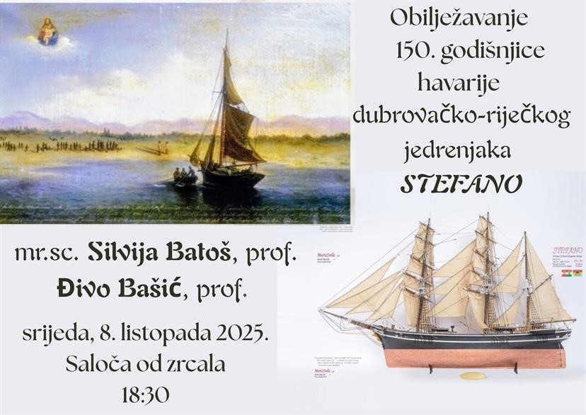 PREDAVANJE Obilježavanje 150. godišnjice havarije dubrovačko-riječkog jedrenjaka Stefano