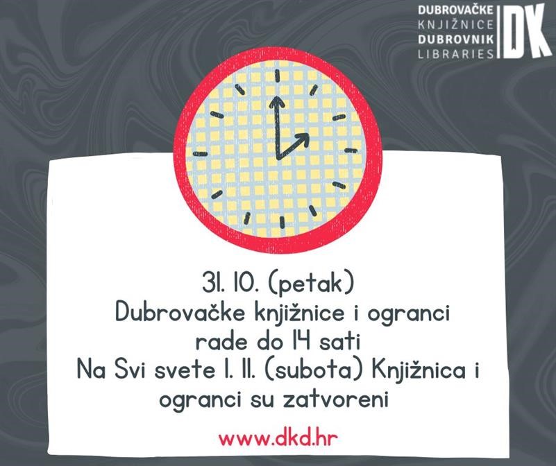 Obavijest o radnom vremenu uoči blagdana Svih svetih