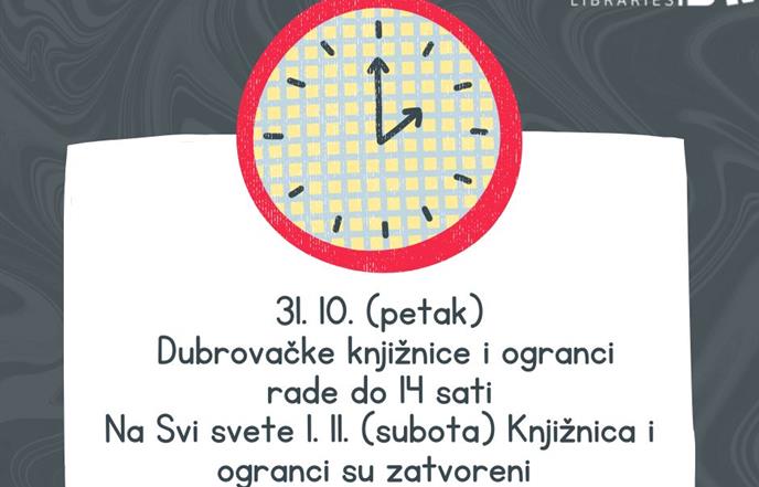 Obavijest o radnom vremenu uoči blagdana Svih svetih