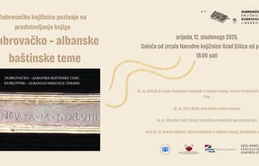 Vinicije B. Lupis i Elvis Shala predstavit će knjigu “Dubrovačko - albanske baštinske teme”