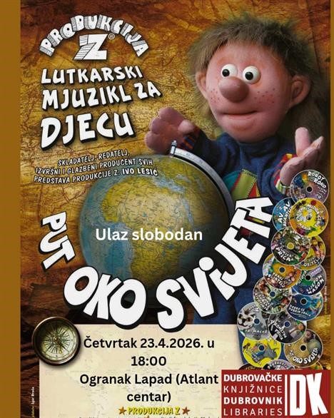 Interaktivni lutkarski mjuzikl „Put oko svijeta“ u lapadskom ogranku Dubrovačkih knjižnica