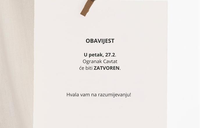 Obavijest korisnicima Ogranka Cavtat