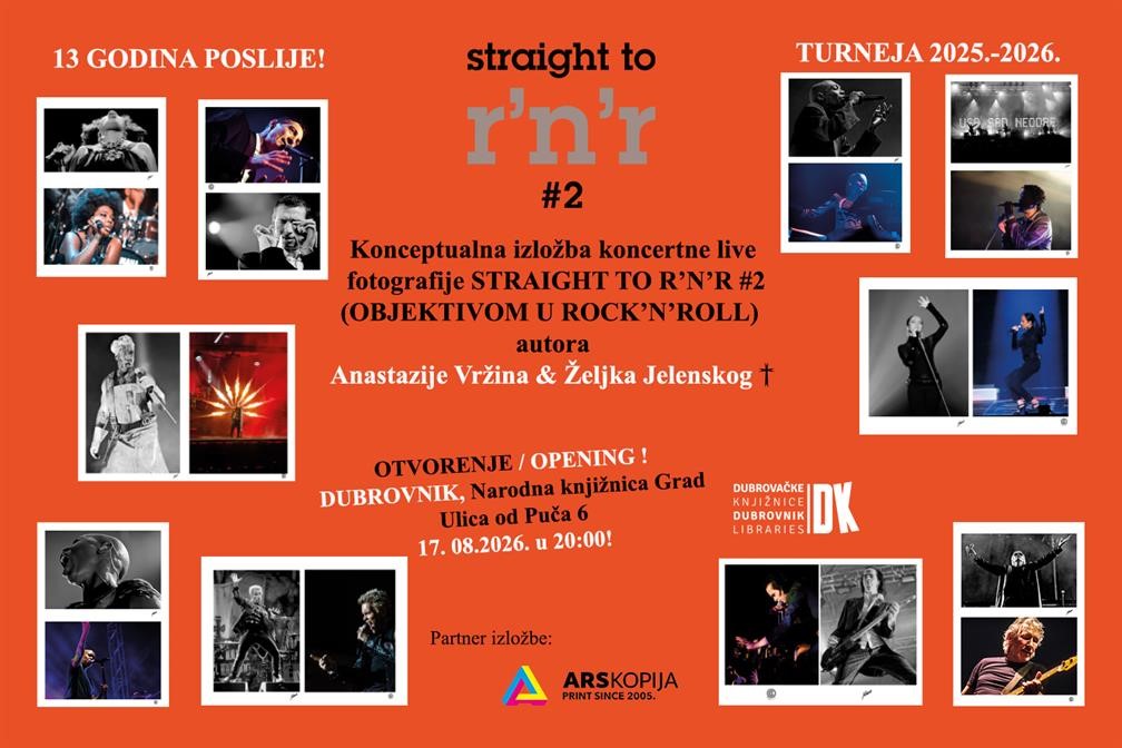 „Straight to R’n’R #2“ stiže u Dubrovačke knjižnice: dvije autorske vizije rock 'n' rolla kroz fotografski objektiv