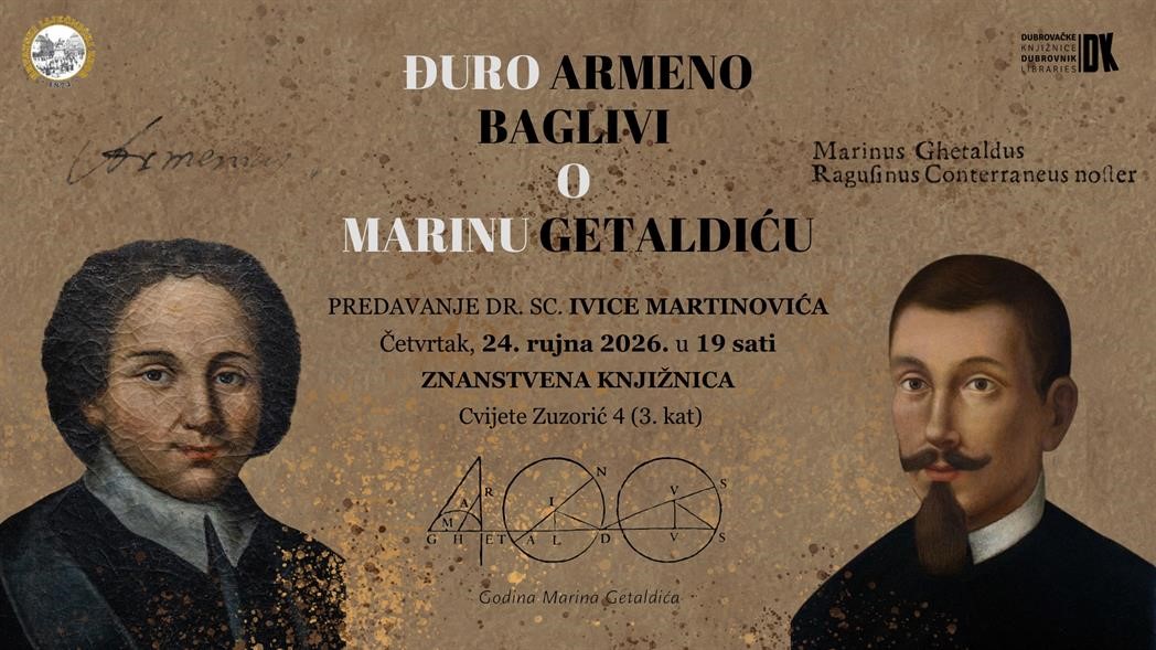 U Znanstvenoj knjižnici predavanje Ivice Martinovića o Getaldićevoj recepciji u djelima Đura Armena Baglivija