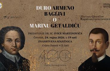 U Znanstvenoj knjižnici predavanje Ivice Martinovića o Getaldićevoj recepciji u djelima Đura Armena Baglivija