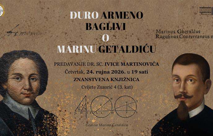 U Znanstvenoj knjižnici predavanje Ivice Martinovića o Getaldićevoj recepciji u djelima Đura Armena Baglivija
