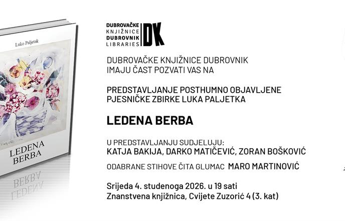 Predstavljanje posthumno objavljene pjesničke zbirke Luka Paljetka "Ledena berba"
