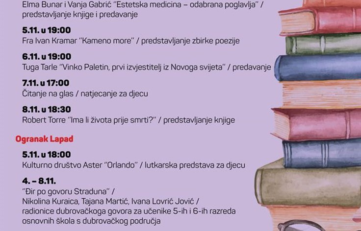 Četvrti tjedan Mjeseca hrvatske knjige u Dubrovačkim knjižnicama