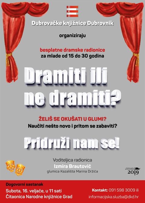 Besplatne dramske radionice u Knjižnici