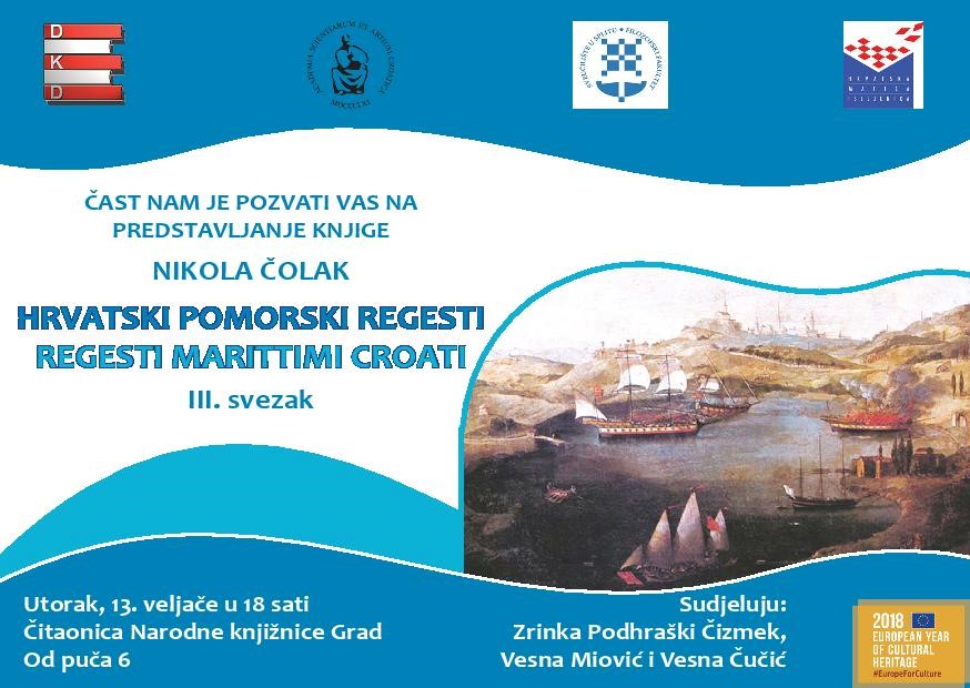 Hrvatski pomorski regesti - predstavljanje knjige