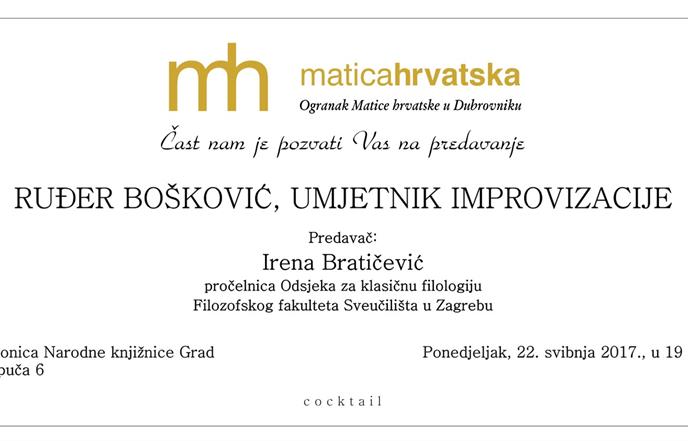 Predavanje posvećeno Ruđeru Boškoviću